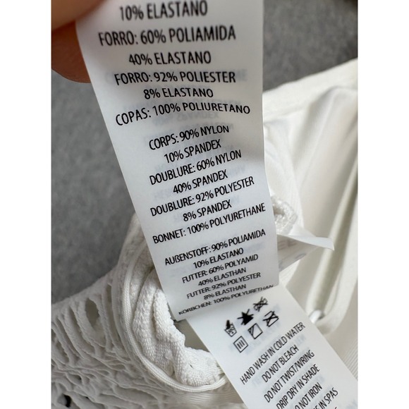 Coco Reef Contours Swimsuit Womens 12/36c Shapemaker White Crochet One Piece NWT - Picture 9 of 10